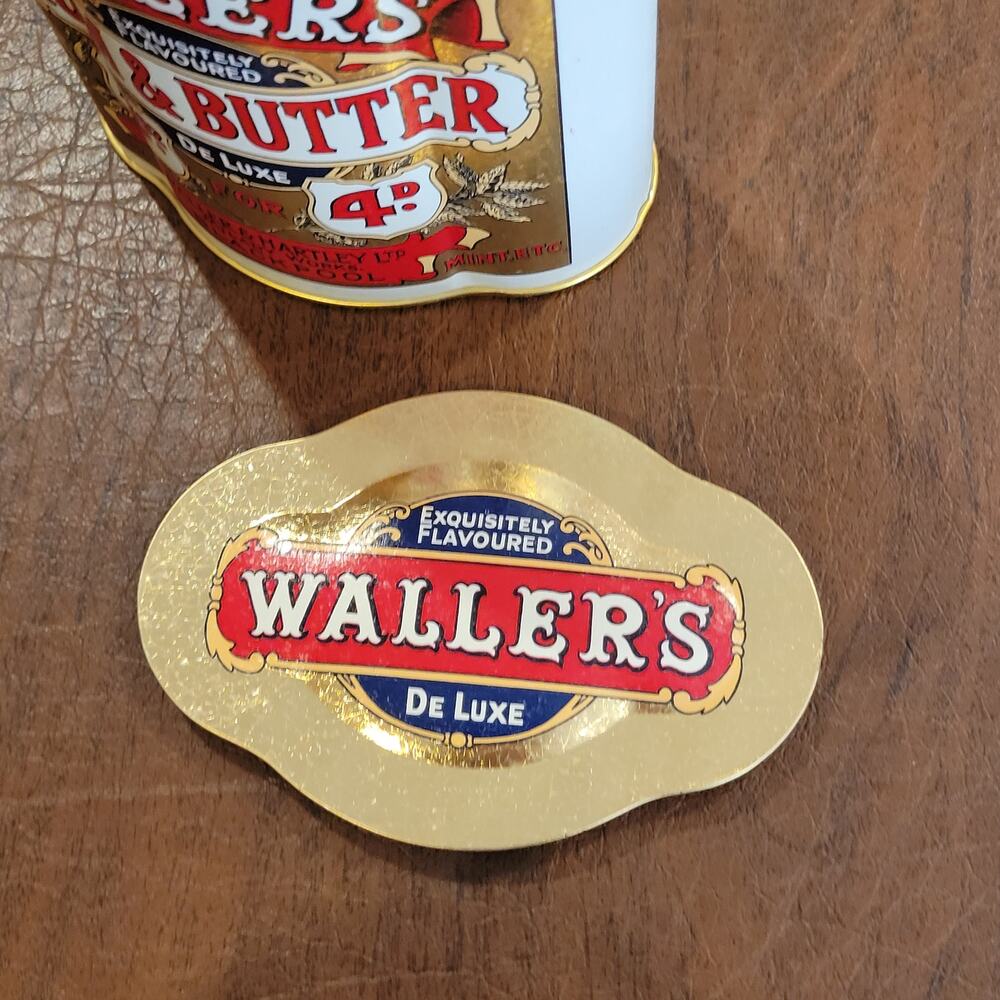 Collectible Waller’s Rum & Butter English Candy Tin Can Empty - Picture 5 of 8